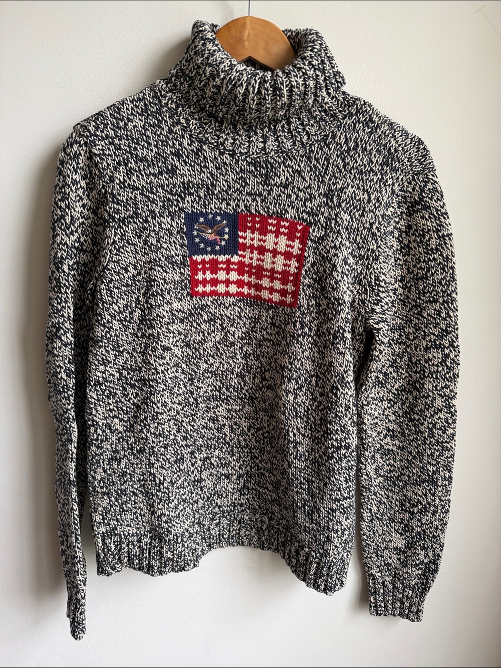 American Living Flag Chunky Knit Turtleneck Sweater Womens S